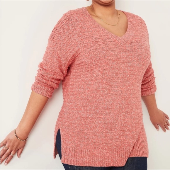 Old Navy Women's Coral Long Sleeve Textured Rib-Knit Tunic Sweater - NWT - Picture 9 of 10